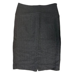 BANANA REPUBLIC Women's Herringbone Pencil Skirt 100% Wool Size 2 Dark Gray